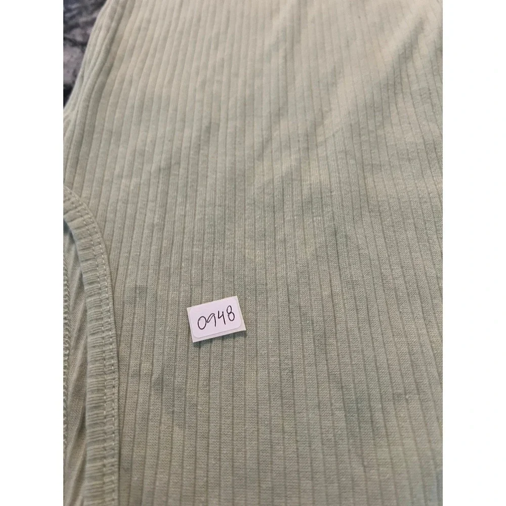Baby Essentials Sage Green Ribbed Henley Sleeper Gown Pine Tree 3M (0948)